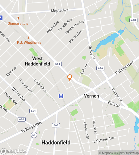 Map of scavenger hunt walking tour for Haddonfield‘s Hidden Havens Hunt