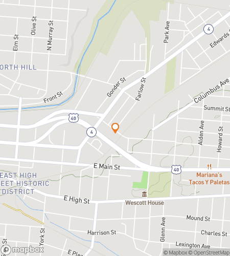 Map of scavenger hunt walking tour for Springfield Ohio Bar Crawl