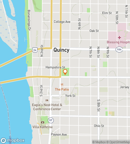 Map of scavenger hunt walking tour for The Great Quincy Adventure