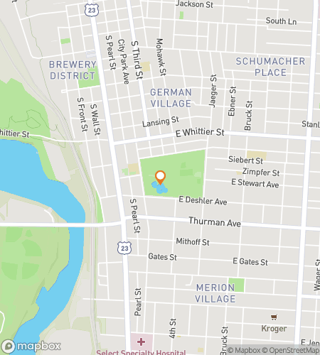 Map of scavenger hunt walking tour for Brick by Brick: A German Village Hunt