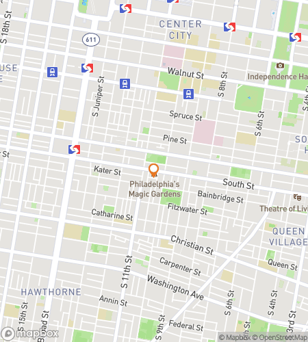 Map of scavenger hunt walking tour for Revolutionary Riddles of Queen Village