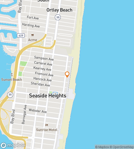 Map of scavenger hunt walking tour for Jersey Shore: T-Shirt Time Quest