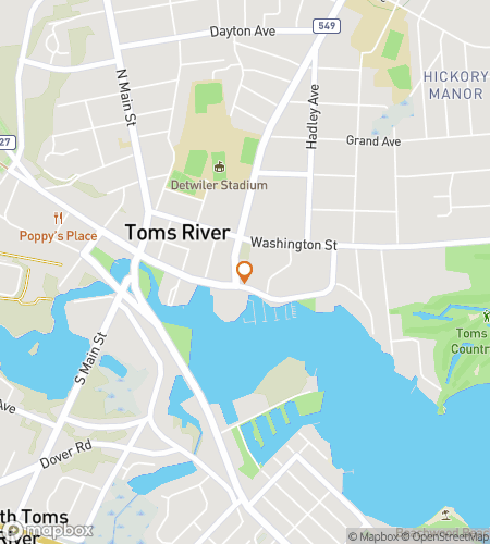Mapa procházkového scavenger huntu pro Toms River Drift