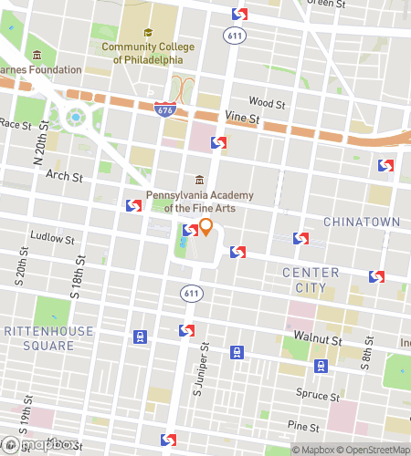 Hartă tur de mers pe jos vânătoare de comori pentru Calea Jăraticului în Turul Audio Philadelphia Aventură