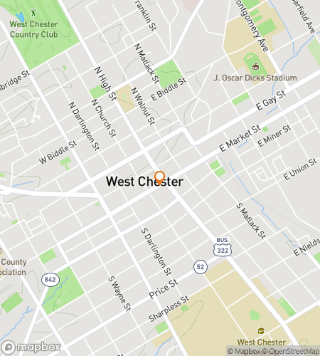 Kartta kaupunkiseikkailukierrokselle West Chestyn hauskaan aarteenmetsästykseen