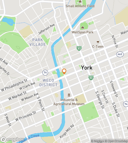 Map of scavenger hunt walking tour for Spooky York downtown ghost hunt adventure