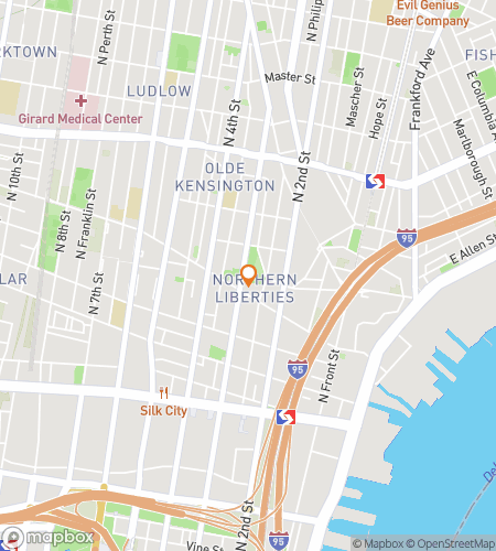 Map of scavenger hunt walking tour for Liberty Arts of the North