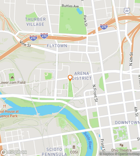 Map of scavenger hunt walking tour for Frights Of Columbus Ghost Tour