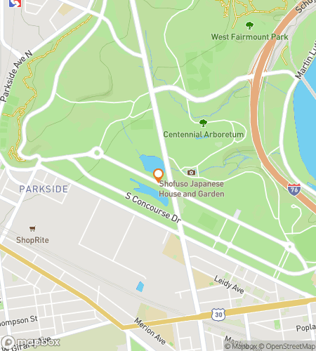 Map of scavenger hunt walking tour for Fairmount Park Mystery Hunt