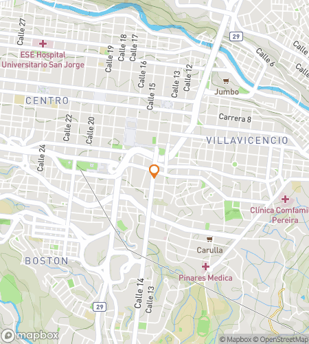 Map of scavenger hunt walking tour for Pereira: Gateway to Colombia’s Coffee Region