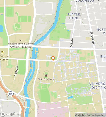 Map of scavenger hunt walking tour for The Ohio State Scavenger Hunt