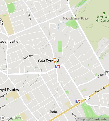 Map of scavenger hunt walking tour for Bala Cyn-Quest Adventure Hunt