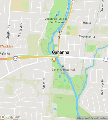 Mapa spacerowej gry terenowej dla Gahanna Be a Good Time: The Creekside Gahanna Hunt