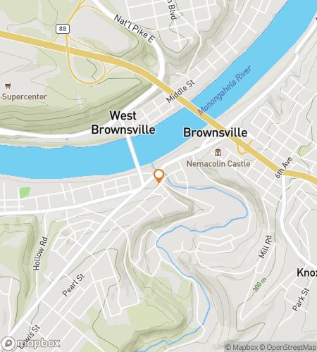 Kartta aarteenetsintäkävelykierrokselle Brownsville Bridge Bonanza Huntia varten