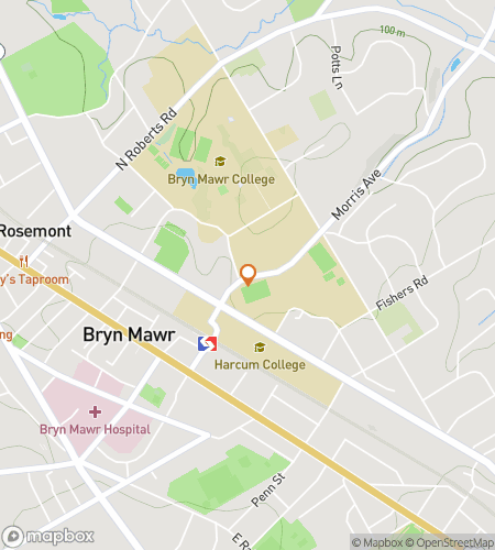 Map of scavenger hunt walking tour for Bryn Mawr College Hunt