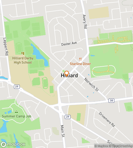 Map of scavenger hunt walking tour for On a Hill-iard Roll&colon; The Smart & Steady Hilliard Hunt