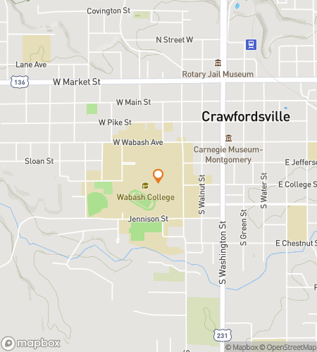 Karte der Schnitzeljagd-Walking-Tour f&uuml;r Little Giants&comma; Big Clues&colon; The Wabash College Hunt