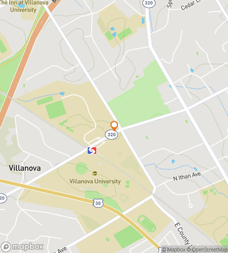 Map of scavenger hunt walking tour for The Wildcat Clue Chase at Villanova University