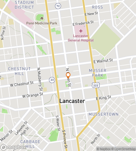 Map of scavenger hunt walking tour for Lancaster Ghost Hunt