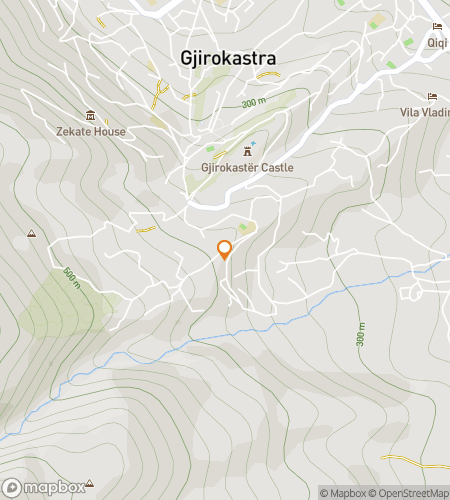 מפת סיור הליכה לחיפוש אוצרות עבור "עיר האבן: חיפוש ג'ירוקסטר" (City of Stone: The Gjirokastër Hunt)