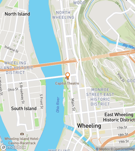 Térkép a Wheeling Wonders & Whimsical Hunts kincsvadász gyalogos túrájához