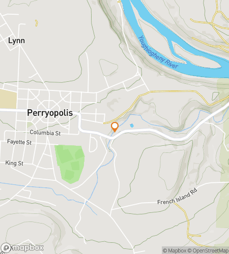 Map of scavenger hunt walking tour for Perryopolis Pursuit of Treasures