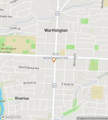 Map of scavenger hunt walking tour for Worthington Whimsy Wander