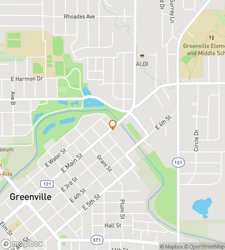 Térkép a Greenville-i Giddy Gallivant kincsvadász sétatúrához