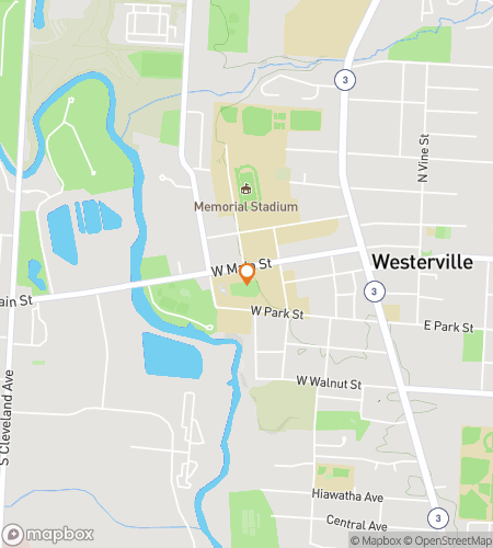 Map of scavenger hunt walking tour for Otterbein University Hunt