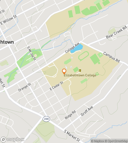 Map of scavenger hunt walking tour for Elizabethtown College Hunt