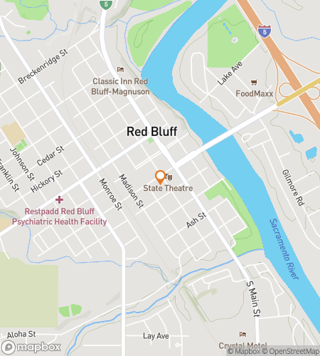 Map of scavenger hunt walking tour for Red Bluffs Downtown Delight Scavenger Hunt