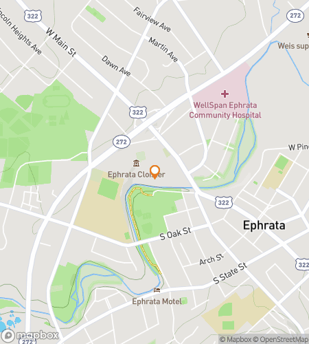Map of scavenger hunt walking tour for Ephrata‘s Exciting Expedition