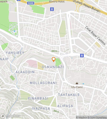 Map of scavenger hunt walking tour for Thermal Springs & Timeless Stories: Tales of Bursa