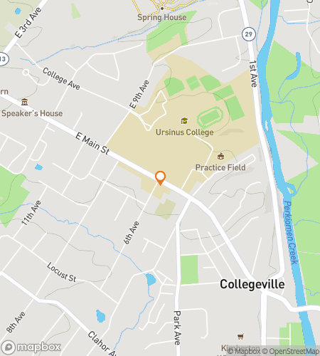 Map of scavenger hunt walking tour for Ursinus College Hunt