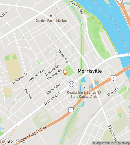 Map of scavenger hunt walking tour for Morrisville Riverfront Riddles