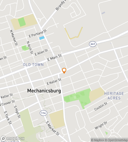 Map of scavenger hunt walking tour for Mechanicsburg‘s Marvellous Milestones