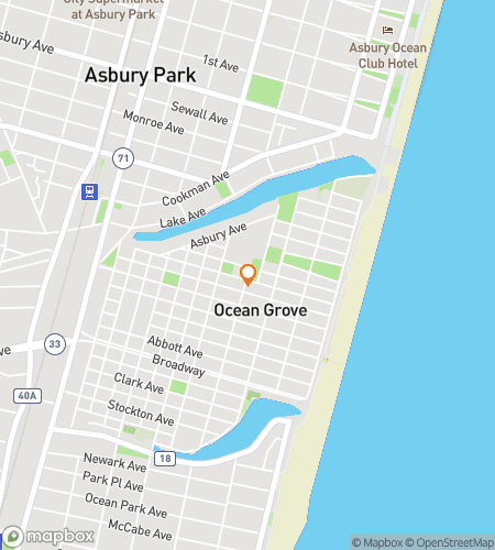 Χάρτης περιήγησης με τα πόδια για κυνήγι θησαυρού για Ocean Grove Explorers