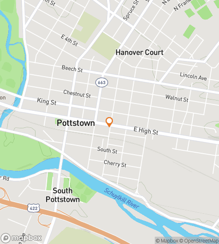 Térkép a Pottstown's Peculiar Pursuits kincsvadászat gyalogos túrájához