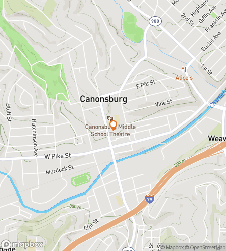 Map of scavenger hunt walking tour for Canonsburg Caper Scavenger Hunt