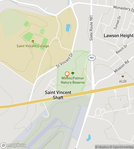 Map of scavenger hunt walking tour for Saint Vincent College Hunt