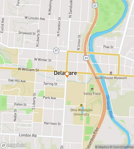 Map of scavenger hunt walking tour for Delaware’s Historic Footsteps of Fame