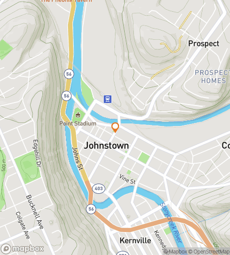 Map of scavenger hunt walking tour for Johnstown Jamboree Adventure