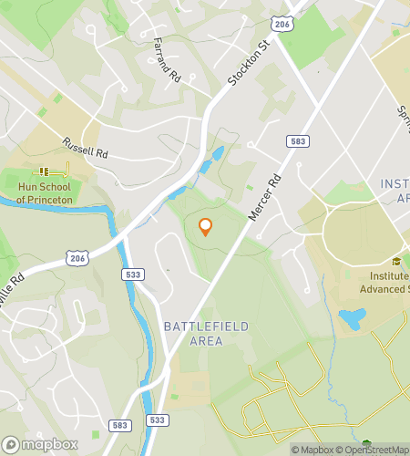 Χάρτης περιήγησης με τα πόδια για κυνήγι θησαυρού με θέμα το Ταξίδι στο Χρόνο στο Πάρκο Κρατικό Πεδίο Μάχης του Princeton: Η Αποστολή της Κιονοστοιχίας