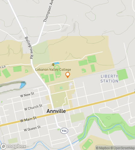 Map of scavenger hunt walking tour for Lebanon Valley College Hunt