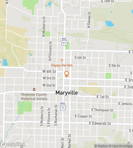 Map of scavenger hunt walking tour for Maryville Mischief & Mystery Hunt