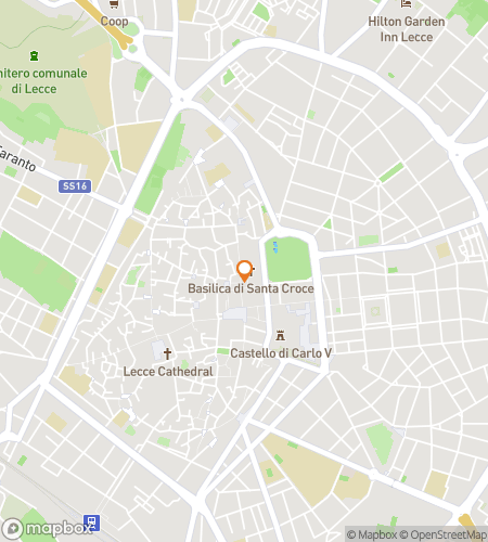 Map of scavenger hunt walking tour for Clue à la Baroque: The Lavish Hunt of Lecce