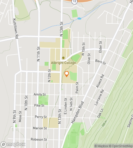 Map of scavenger hunt walking tour for Albright College Hunt