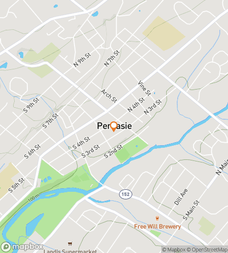 Map of scavenger hunt walking tour for Perkasie Scavenger Hunt