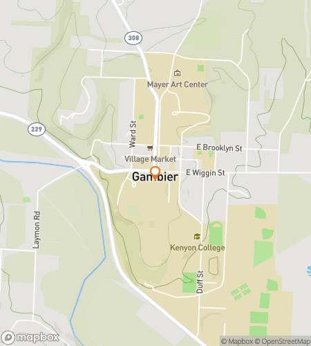 Map of scavenger hunt walking tour for Gambier‘s Galavanting Glee