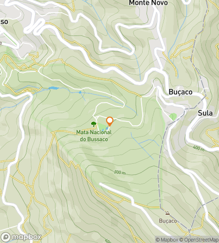 Mapa putovní prohlídky s lovem pokladů pro Lusos Buçaco Forest Quest
